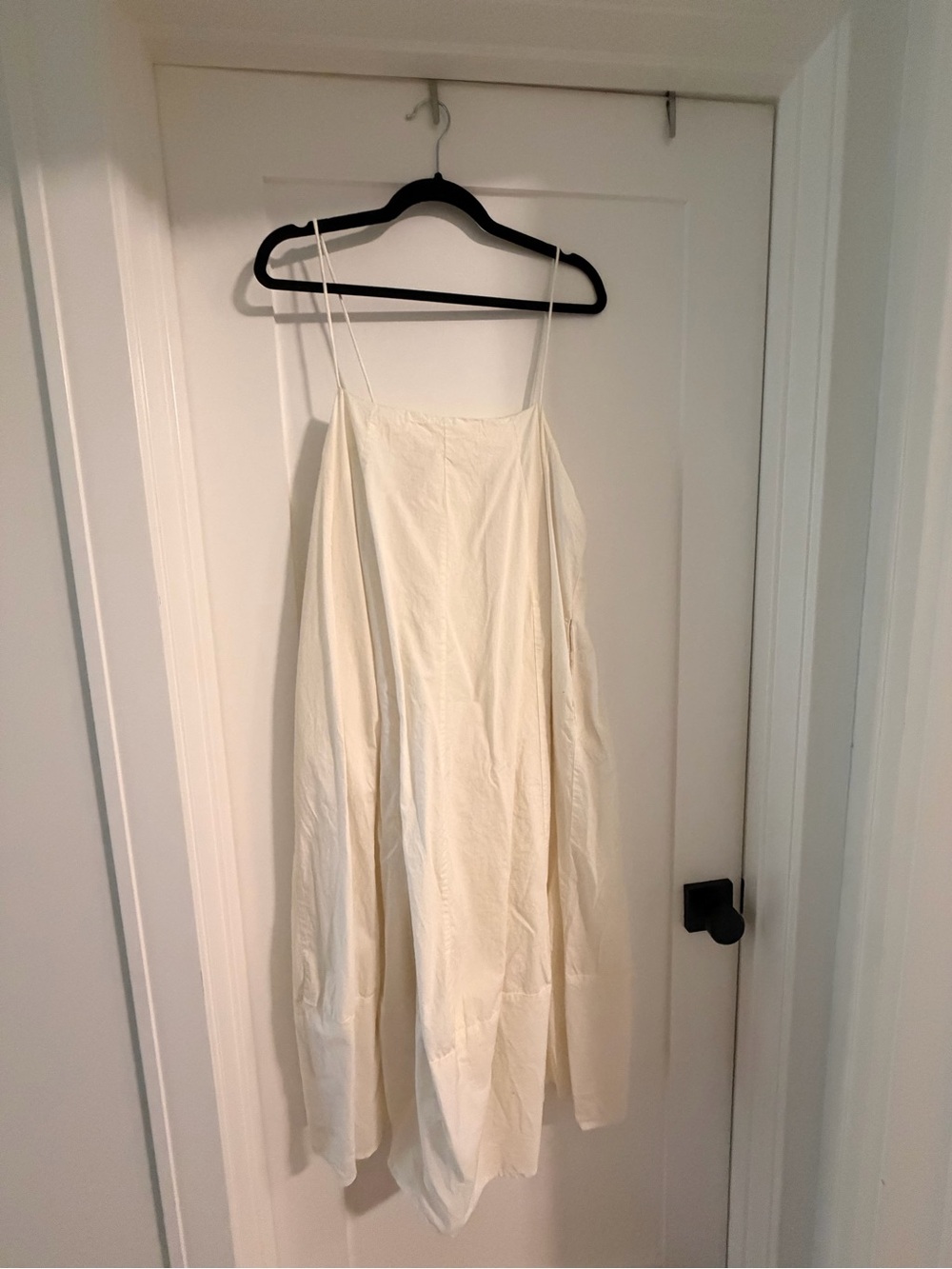 Free People Cream Midi Slip Dress with Thin Straps